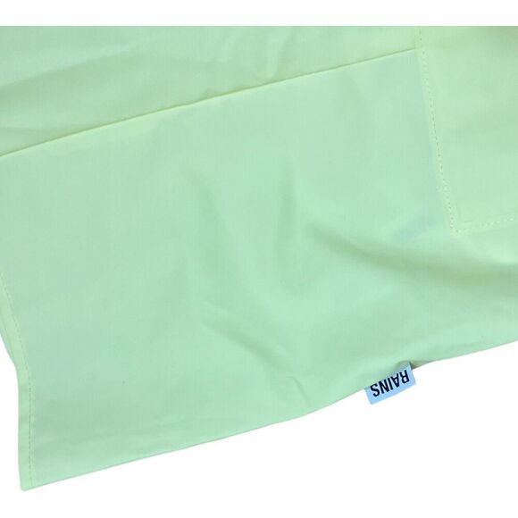 RAINS Jacket WMNS XL Straw Yellow Hooded Trench Coat Curve Pockets 18130 Spring - Picture 8 of 9